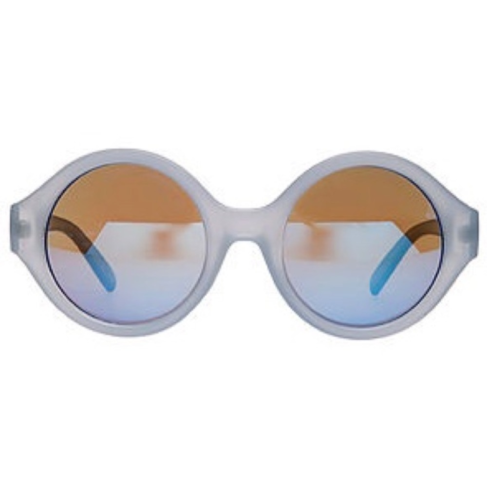LeSpecs round sunglasses baby blue mirrored